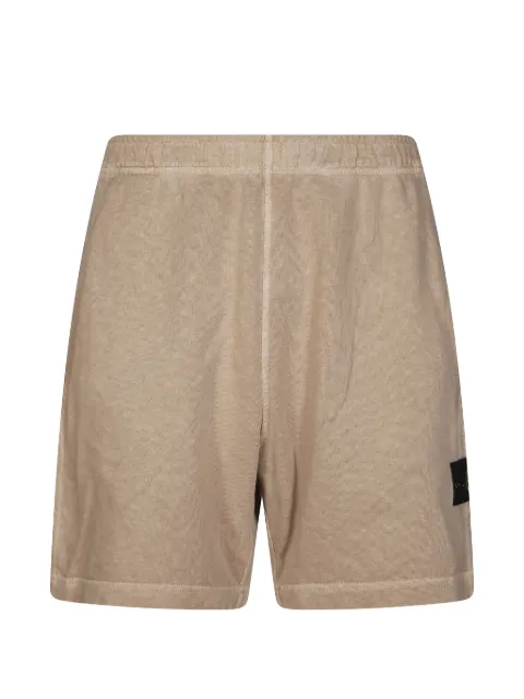 Stone Island 6200014 malfilé fleece old-effect loose-wide-leg-fit jogger shorts with pockets Neutrals L1S156200014S0060