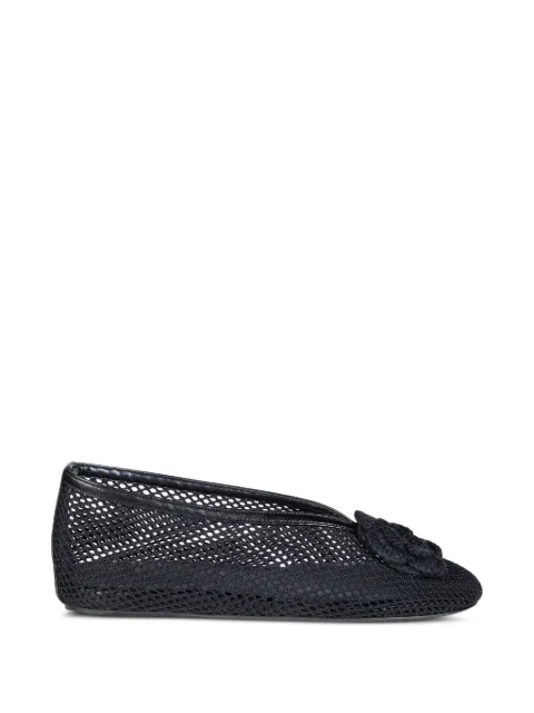 GANNI Jenny ballerina in black mesh Black B1020190