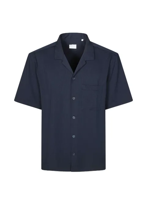 Xacus seersucker short-sleeve shirt Blue ACT440MM21616