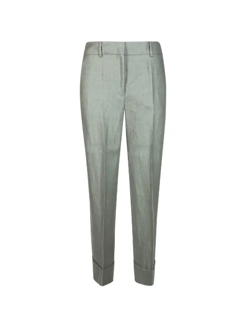 Incotex Arlys cuffed tailored trousers Green 173846D7058
