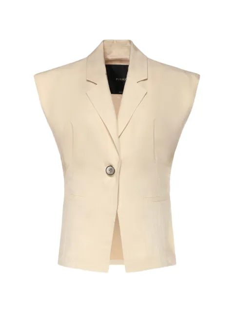 PINKO sleeveless rustic-effect jacket Neutrals 106509A2W6