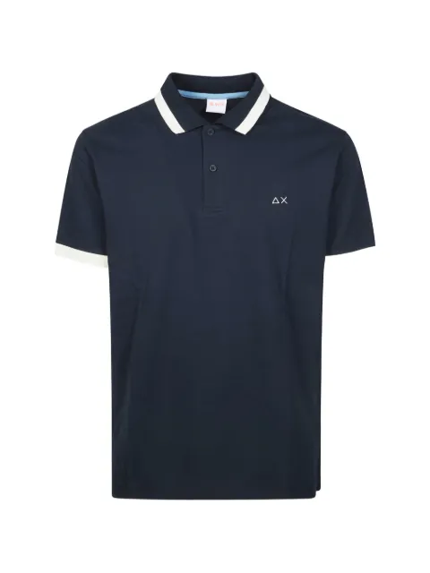 Sun68 contrast-trim polo shirt Blue A36112