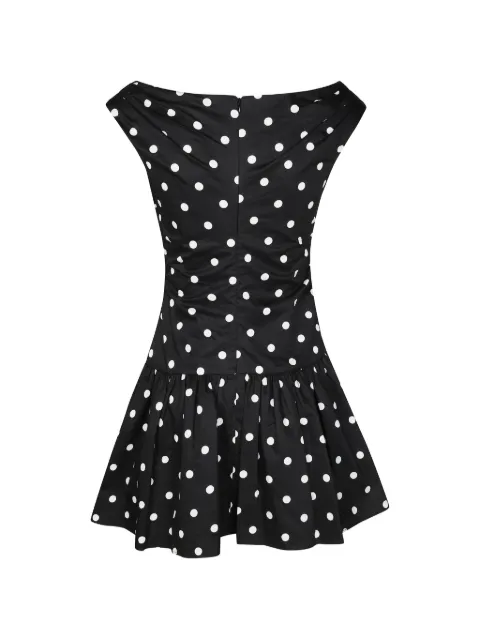 Self-Portrait polka-dot ruched dress Black RS262095
