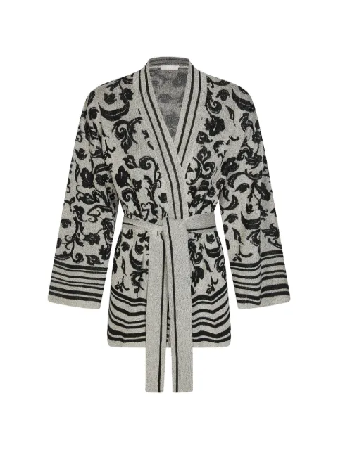 LIU JO floral stripe cardigan Grey WA6423MA587