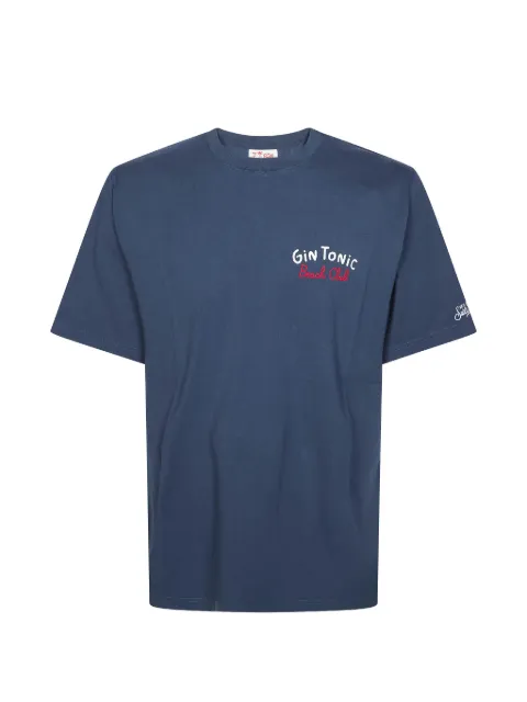 MC2 Saint Barth Portland gin tonic beach club-embroidered graphic-print T-shirt Blue PRL0002