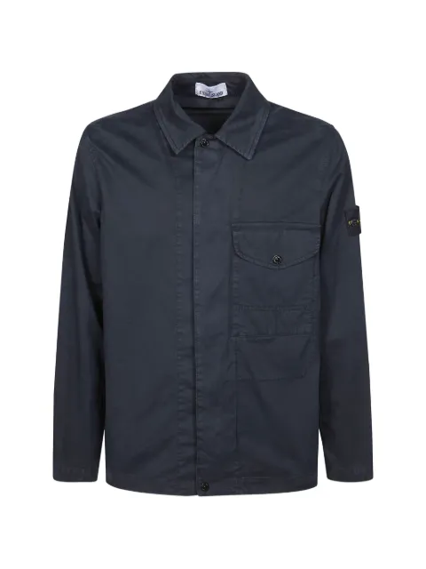Stone Island logo-patch shirt jacket Blue L1S151200001S0004