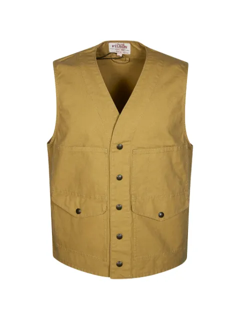 Filson button pocket cotton gilet Yellow FMGIL0061UT2660