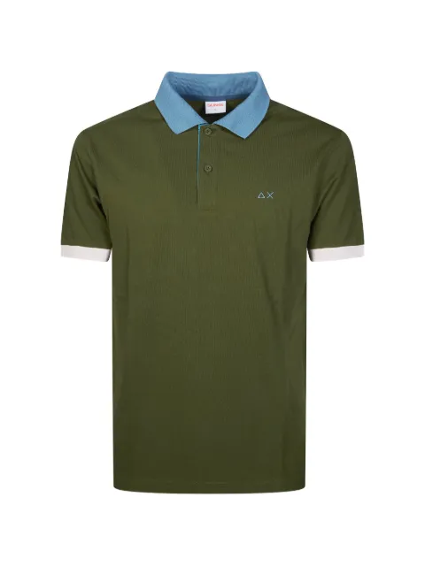 Sun68 colourblock polo shirt Green A36116