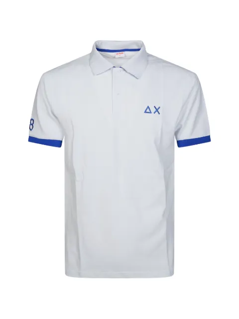 Sun68 embroidered trim polo shirt White A36121
