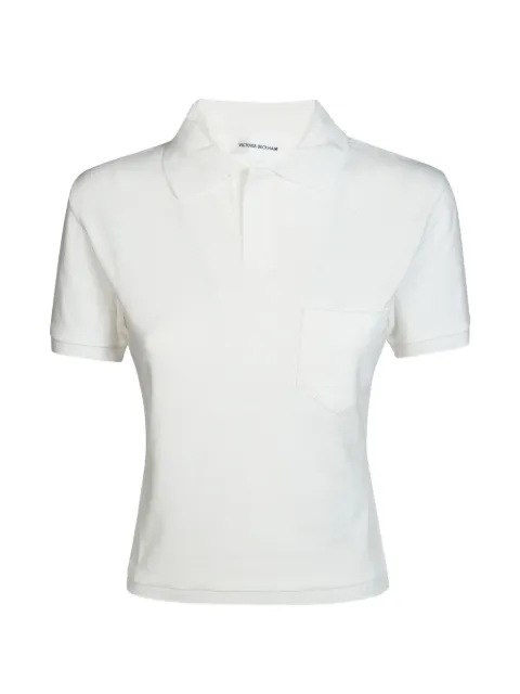 Victoria Beckham chest-pocket polo top White 1226JTP007241A