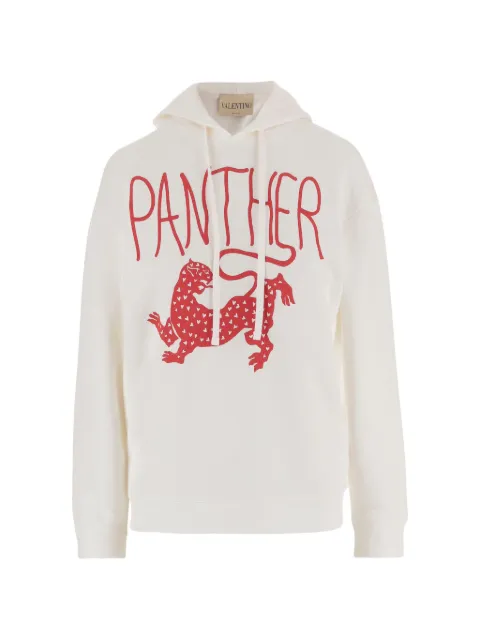 Valentino Garavani drawstring panther-print sweatshirt White BMF25HA53