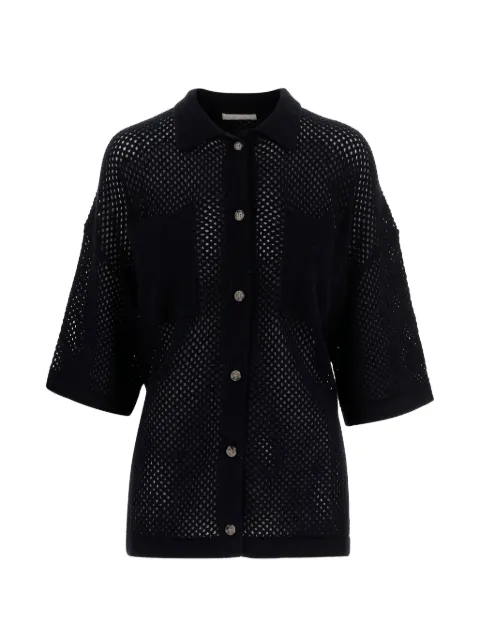 Allude openwork cardigan Blue 2621764114