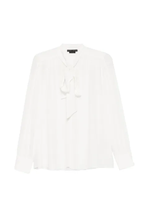 alice + olivia Thayer tie long-sleeve blouse White CL000A64010