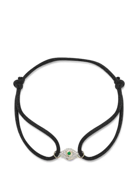 Mateo Evil Eye diamond bracelet Black EMERALDEVILEYEONBLACKNYLONBRACELET
