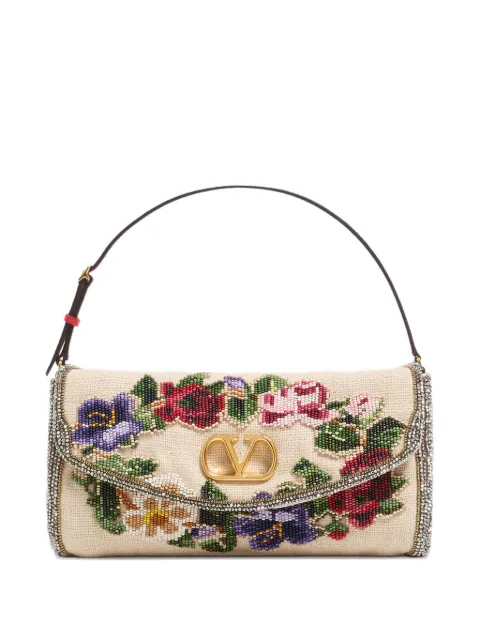 Valentino Garavani small Devain bead-embellished shoulder bag Neutrals WB0T32YTJ