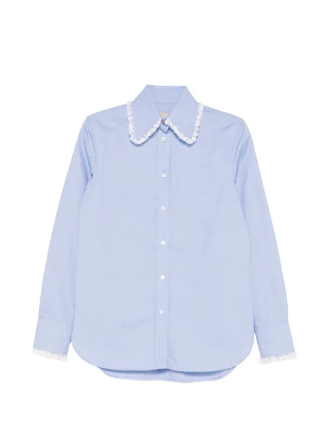 Valentino Garavani ruffled-trim collar shirt Blue BAB885A1A