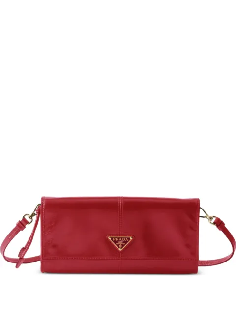 Prada logo-plaque leather bag Red 1MT0362CYR