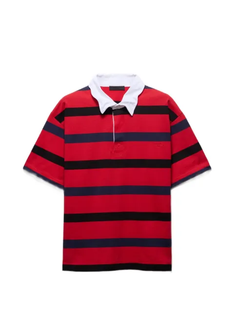 Prada striped short-sleeved polo shirt Red UJN989SOOO19FA