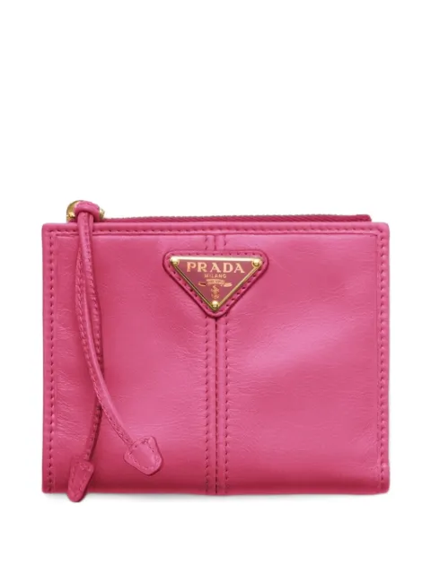 Prada triangle-logo small wallet Pink 1ML0502CYR