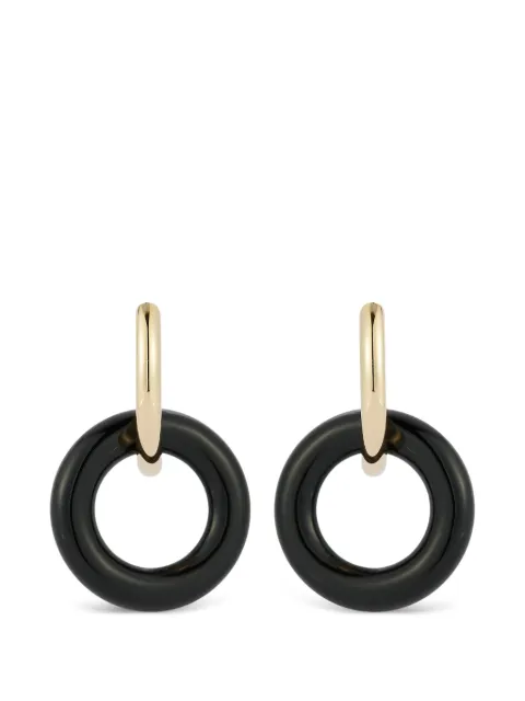 Mateo onyx donut hoop earrings Gold 14KTONYXDONUTHOOPS
