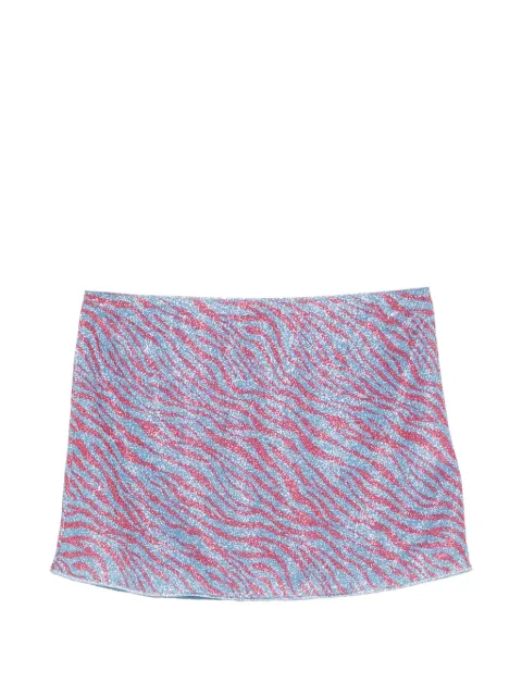 Oséree Animalier zebra-print mini beach skirt Blue LPKS250