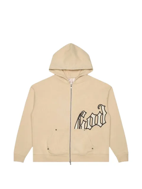 GODSPEED logo-detail zip-up hoodie Neutrals 10059304