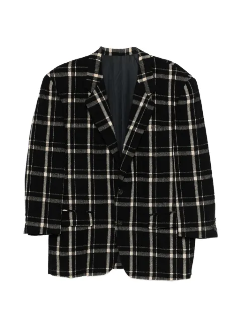 Issey Miyake Pre-Owned tailored check blazer Black HOLAMIY239