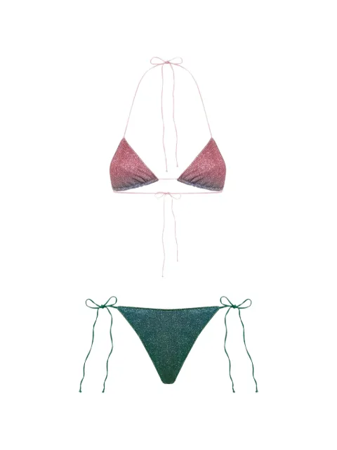Oséree Lumiere glitter-effect bikini Pink TPF268