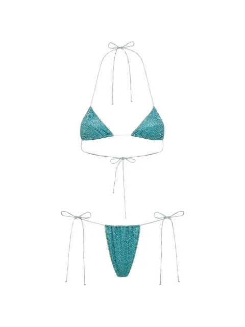 Oséree glitter-effect triangle bikini Blue LTS216