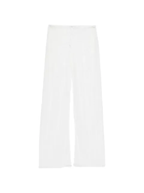 Oséree lace drawstring palazzo pants White BLPF268