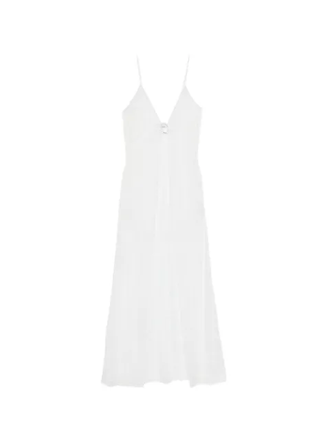 Oséree lace gem-embellished kaftan White BLKF268