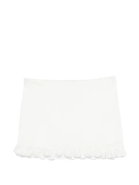 Oséree rose-appliqué mini skirt White BRSF268