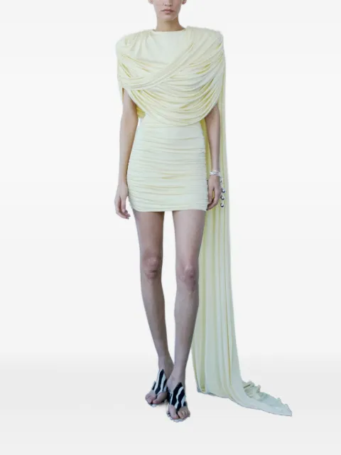 The New Arrivals Ilkyaz Ozel Khara draped mini dress Yellow SS26NA00103190651