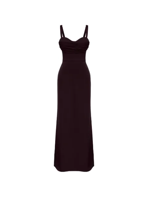 POST MERIDIEM gathered-detail maxi dress Brown MAXIDRESSWITHGATHEREDBODICECHOCOLATE