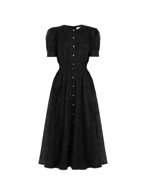 POST MERIDIEM button-front midi dress Black SEQUINBUTTONFRONTMIDIDRESSBLACK