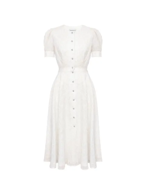 POST MERIDIEM buttoned midi dress White SEQUINBUTTONFRONTMIDIDRESS