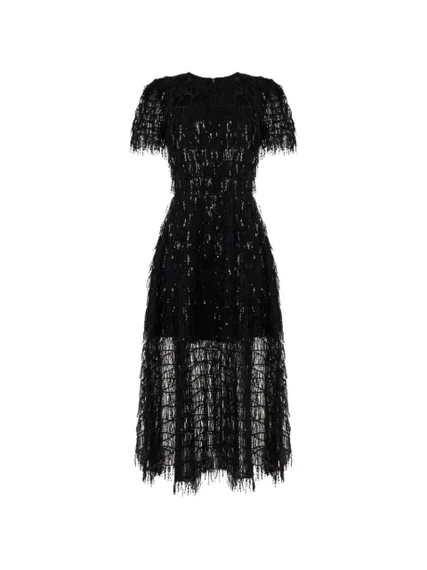 POST MERIDIEM round-neck midi dress Black SEQUINDRESS