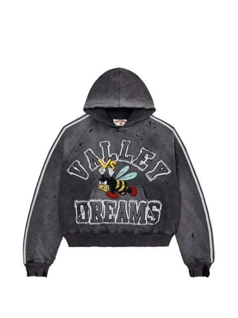 Vale graphic-embroidery hoodie Grey L383U9HM