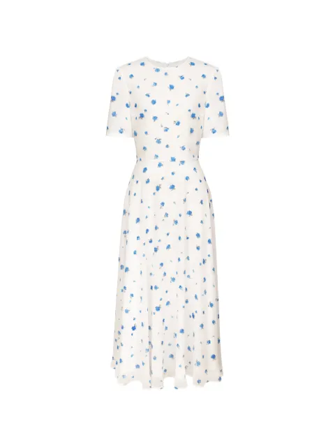POST MERIDIEM floral-print short-sleeve midi dress White SHORTSLEEVEFLORALMIDIDRESS