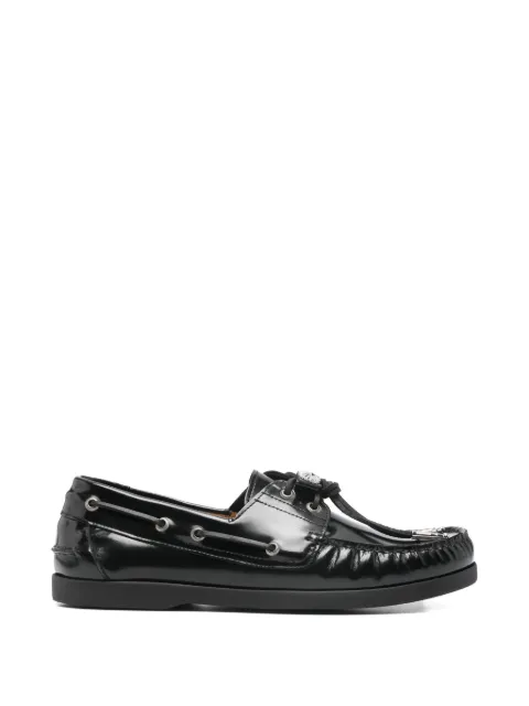 Toga Virilis embellished leather boat shoes Black FTVRM148609009