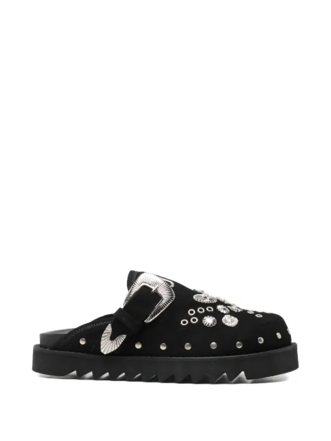 Toga Virilis buckle embellished slippers Black FTVRM106609002