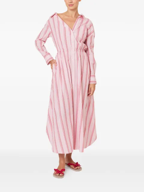 Rosie Assoulin falling-shoulder striped dress Pink C261D15WC267626