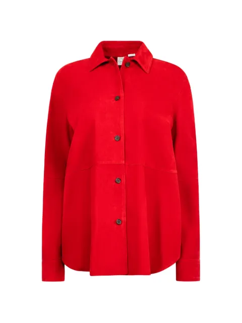 TOTEME buttoned suede overshirt Red 261WRT0707LE0200344