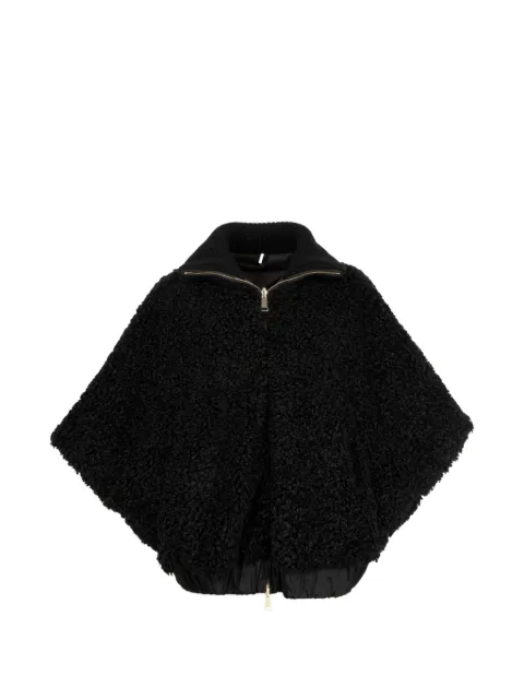 Moncler zip-up fleece cape Black 3G0006389B5V