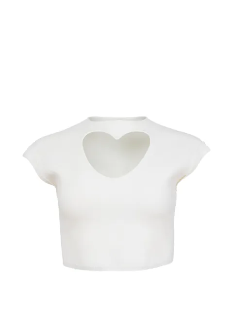 Fleur Du Mal Matchmaker heart cutout top White TP07310300