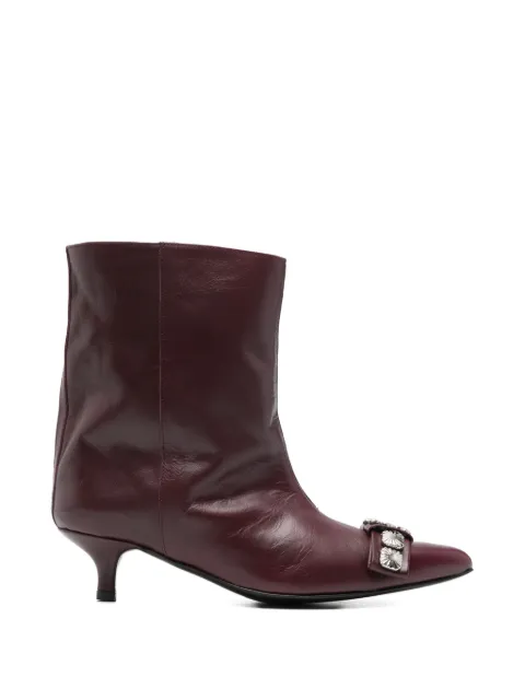 Toga Pulla toe-embellished leather boots Red FTGPW145803H09