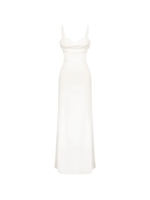 POST MERIDIEM gathered-detail maxi dress White MAXIDRESSWITHGATHEREDBODICEMILK