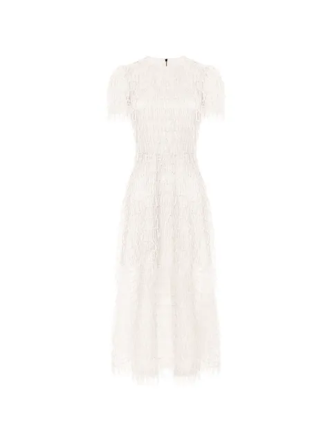 POST MERIDIEM round-neck midi dress White SEQUINDRESS
