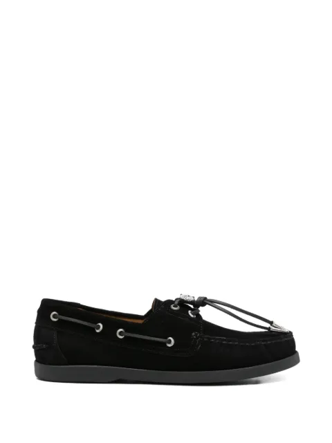 Toga Virilis suede embellishment boat shoes Black FTVRM148609001