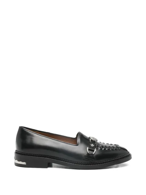 Toga Virilis braided-detail leather loafers Black FTVRM147009005